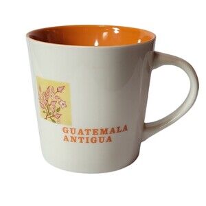 Starbucks Guatemala Antigua Coffee Tea Mug Cup Orange White Collectible VTG 2005